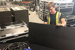 Rhys inspecting an LED Panel